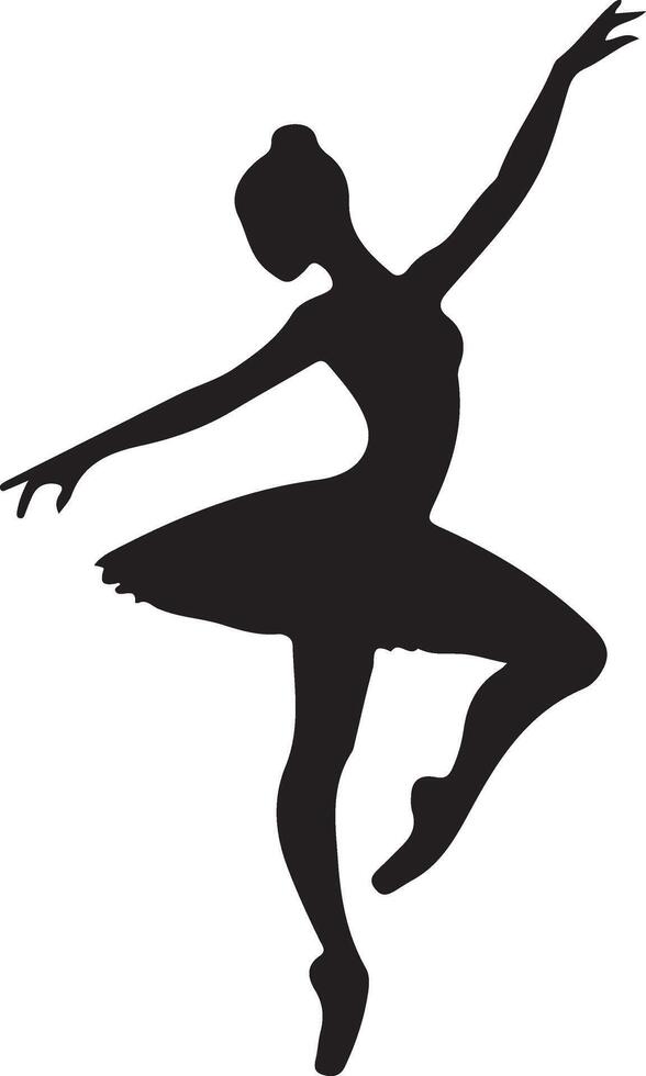 minimaal ballerina vector icoon in vlak stijl zwart kleur silhouet, wit achtergrond 5