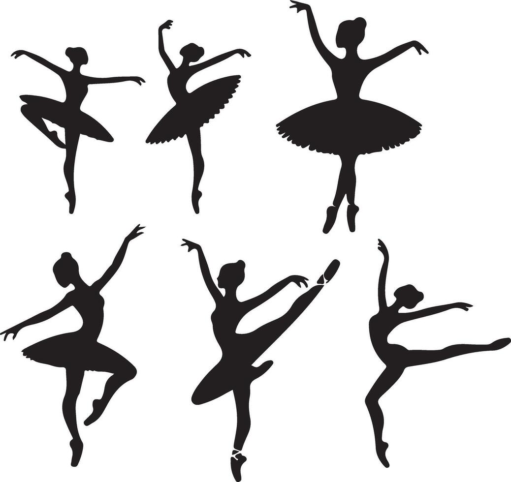 ballerina dans vector icoon in vlak stijl zwart kleur silhouet wit achtergrond 48