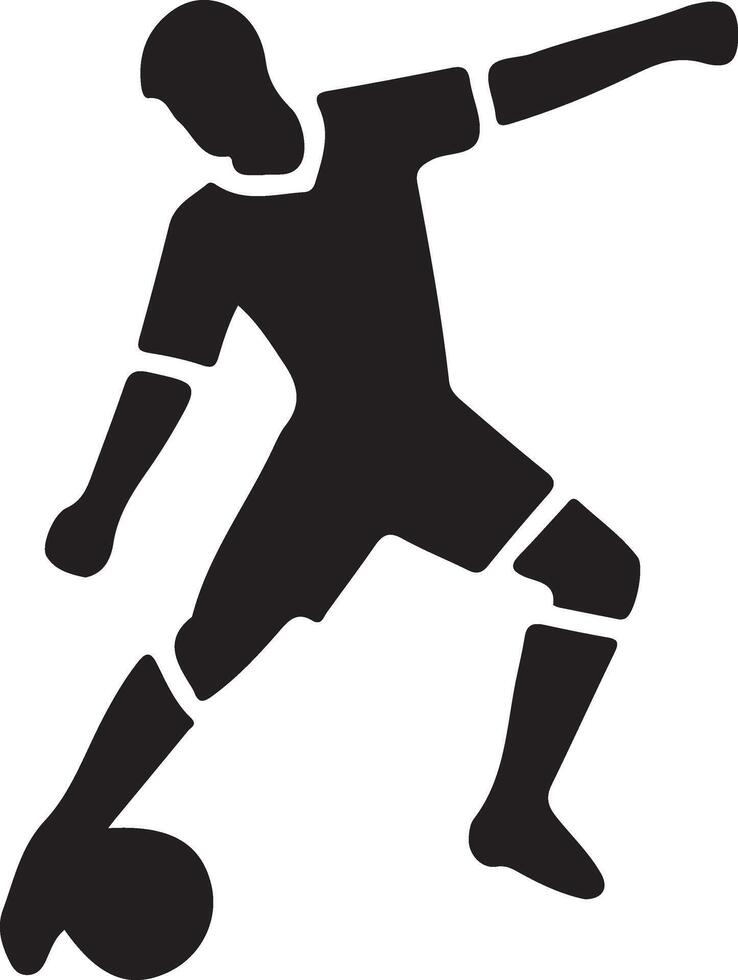 voetbal speler houding vector icoon in vlak stijl zwart kleur silhouet, wit achtergrond 26