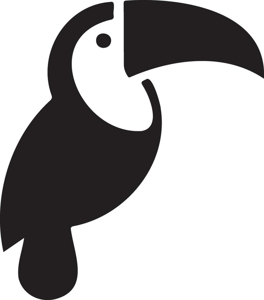 minimaal toekan vogel logo concept, clip art, symbool, zwart kleur silhouet, wit achtergrond 7 vector