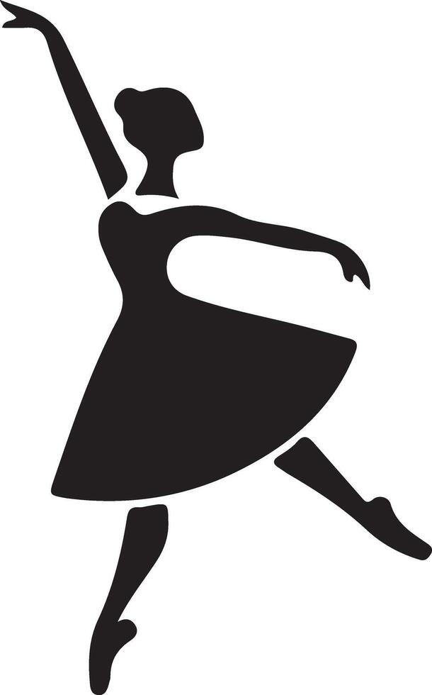 minimaal ballerina vector icoon in vlak stijl zwart kleur silhouet, wit achtergrond 36