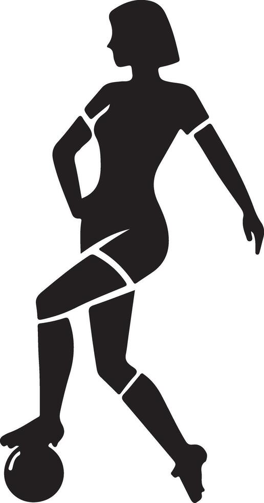 voetbal speler houding vector icoon in vlak stijl zwart kleur silhouet, wit achtergrond 6
