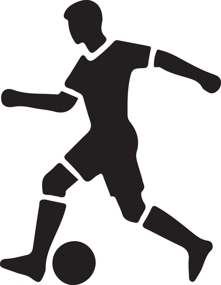 voetbal speler houding vector icoon in vlak stijl zwart kleur silhouet, wit achtergrond 31