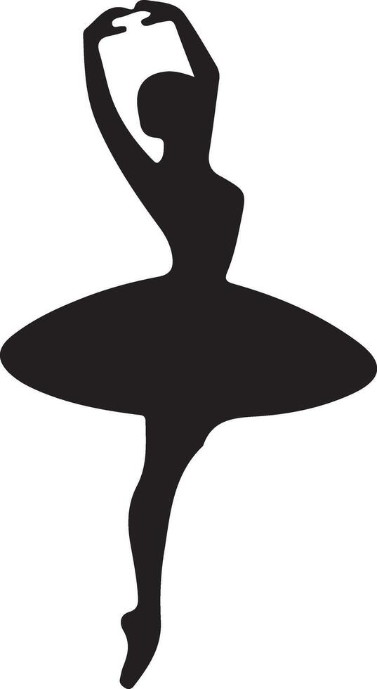 minimaal ballerina vector icoon in vlak stijl zwart kleur silhouet, wit achtergrond 46