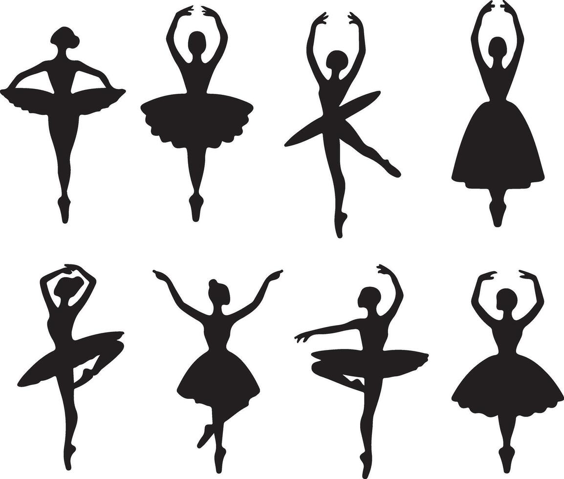 ballerina dans vector icoon in vlak stijl zwart kleur silhouet wit achtergrond 47