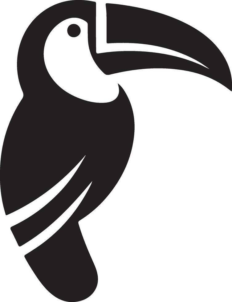 minimaal toekan vogel logo concept, clip art, symbool, zwart kleur silhouet, wit achtergrond 6 vector