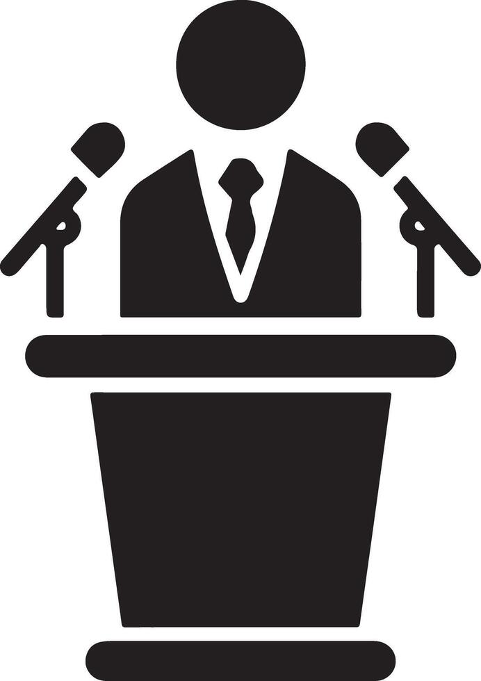 podium icoon vector persoon openbaar toespraak voor presentatie wit achtergrond 17