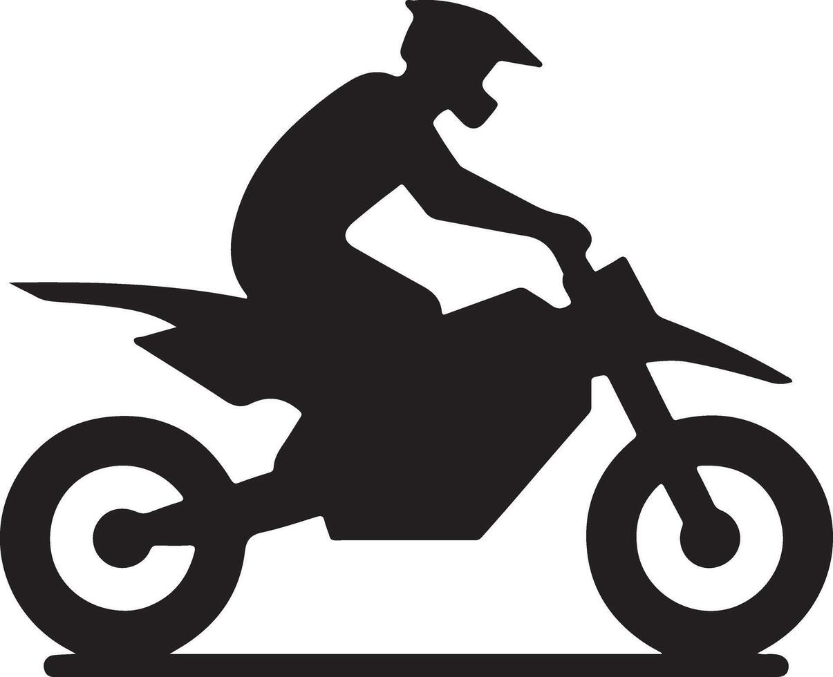 minimaal motorfiets ruiters vector silhouet zwart kleur, wit achtergrond 6