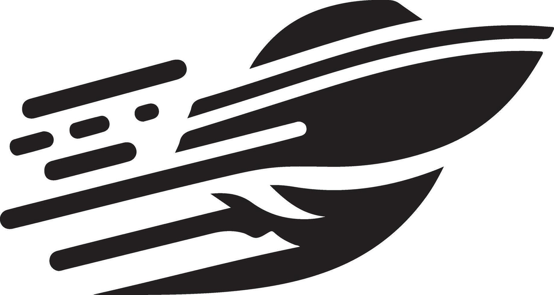 minimaal snelheid boot vector logo concept icoon, clip art, symbool, zwart kleur silhouet 6