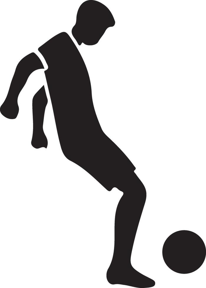 voetbal speler houding vector icoon in vlak stijl zwart kleur silhouet, wit achtergrond 21