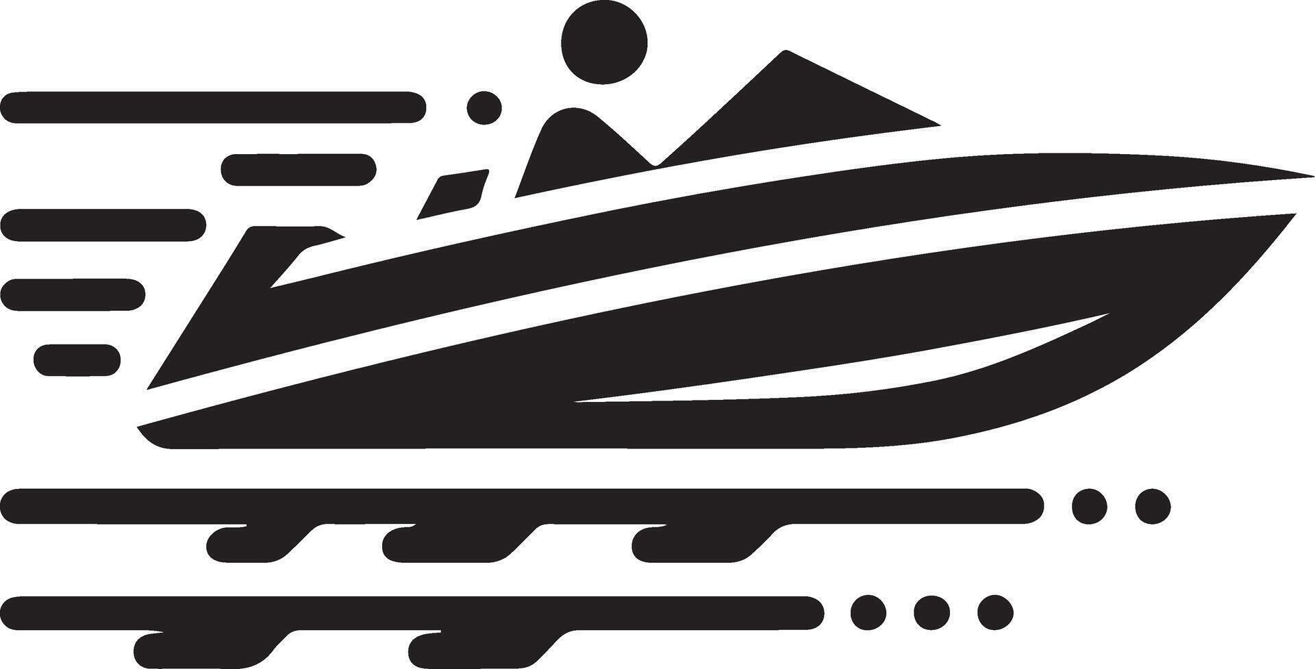 minimaal snelheid boot vector logo concept icoon, clip art, symbool, zwart kleur silhouet 4