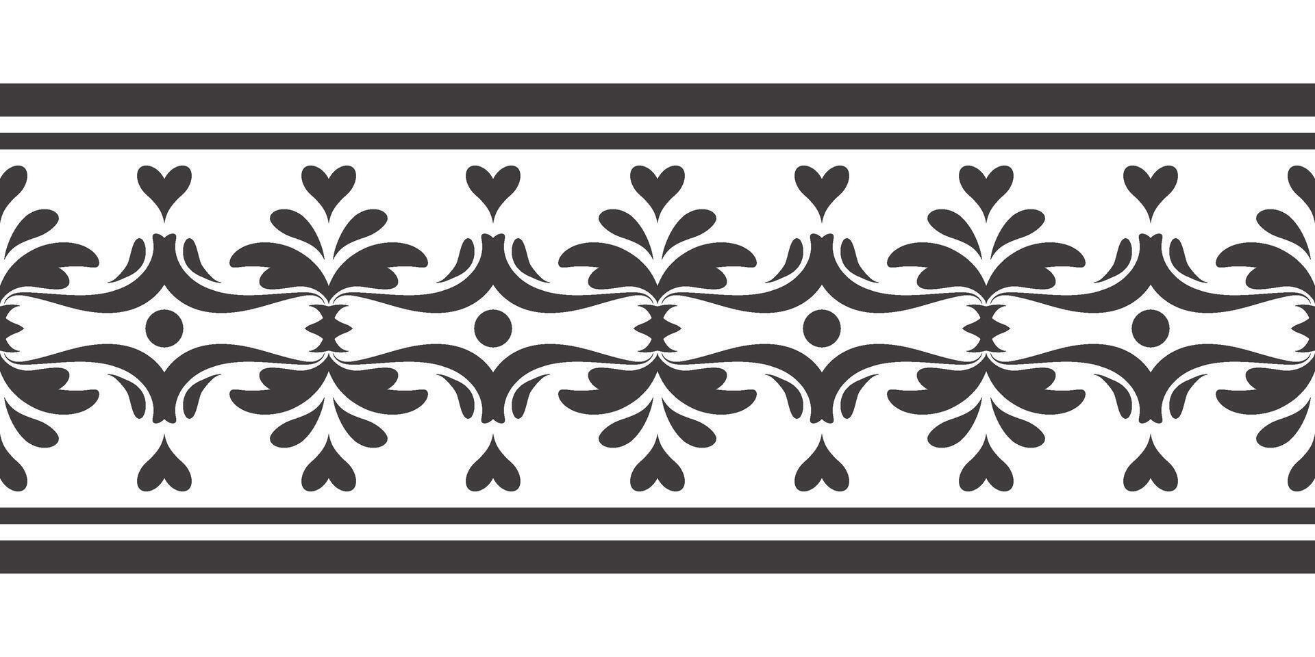 etnisch naadloos streep patroon. wijnoogst grens ornament vector. klassiek overladen antiek element. barok rococo bloemen stijl. decoratief ontwerp voor kader, bladzijde, poster, groet kaart, uitnodiging, menu. vector