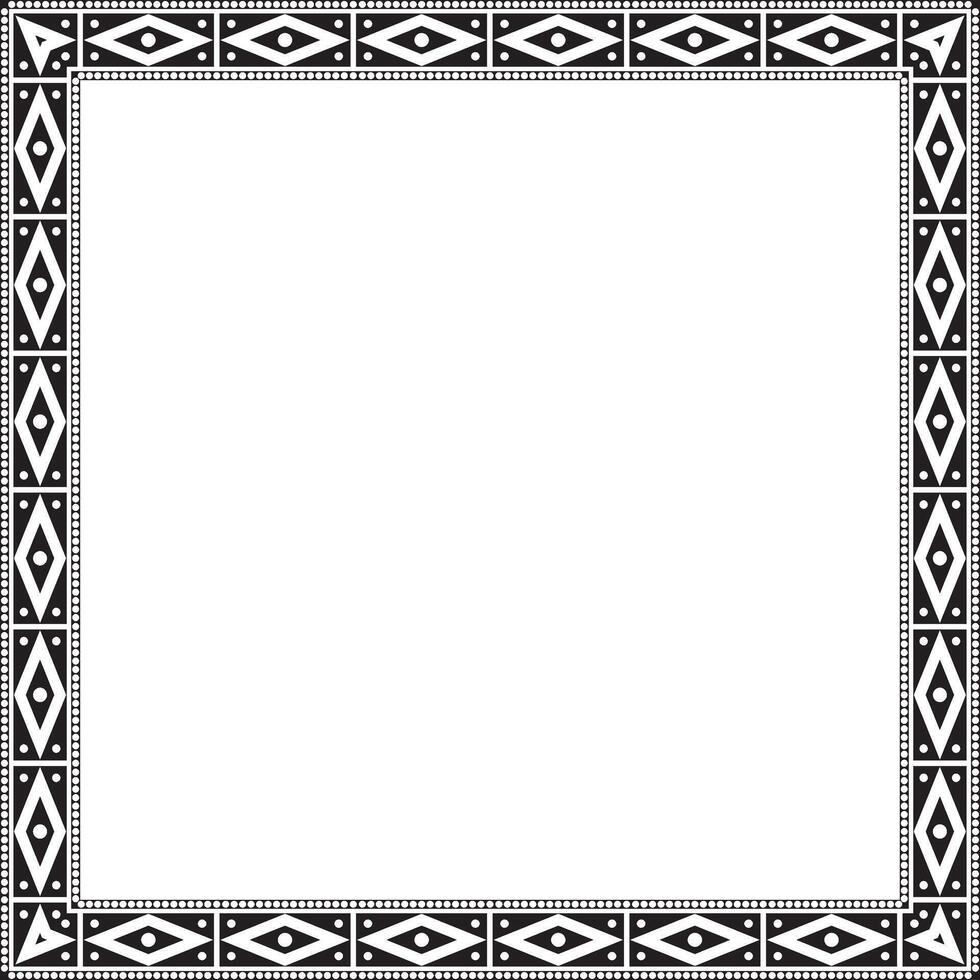 vector zwart monochroom plein nationaal Indisch patronen. nationaal etnisch ornamenten, grenzen, kozijnen. gekleurde decoraties van de volkeren van zuiden Amerika, Maya, inca, azteken
