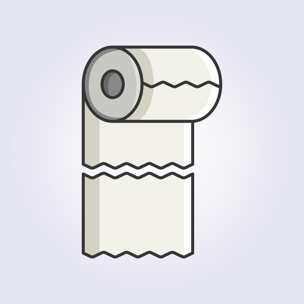 gekleurde lijn kunst icoon van zakdoek rollen vector