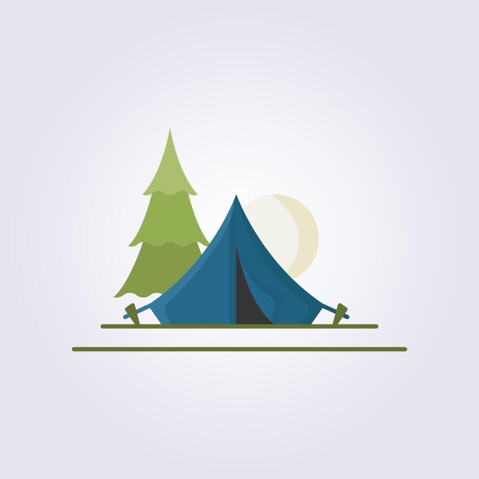vlak icoon van camping vector logo illustratie ontwerp