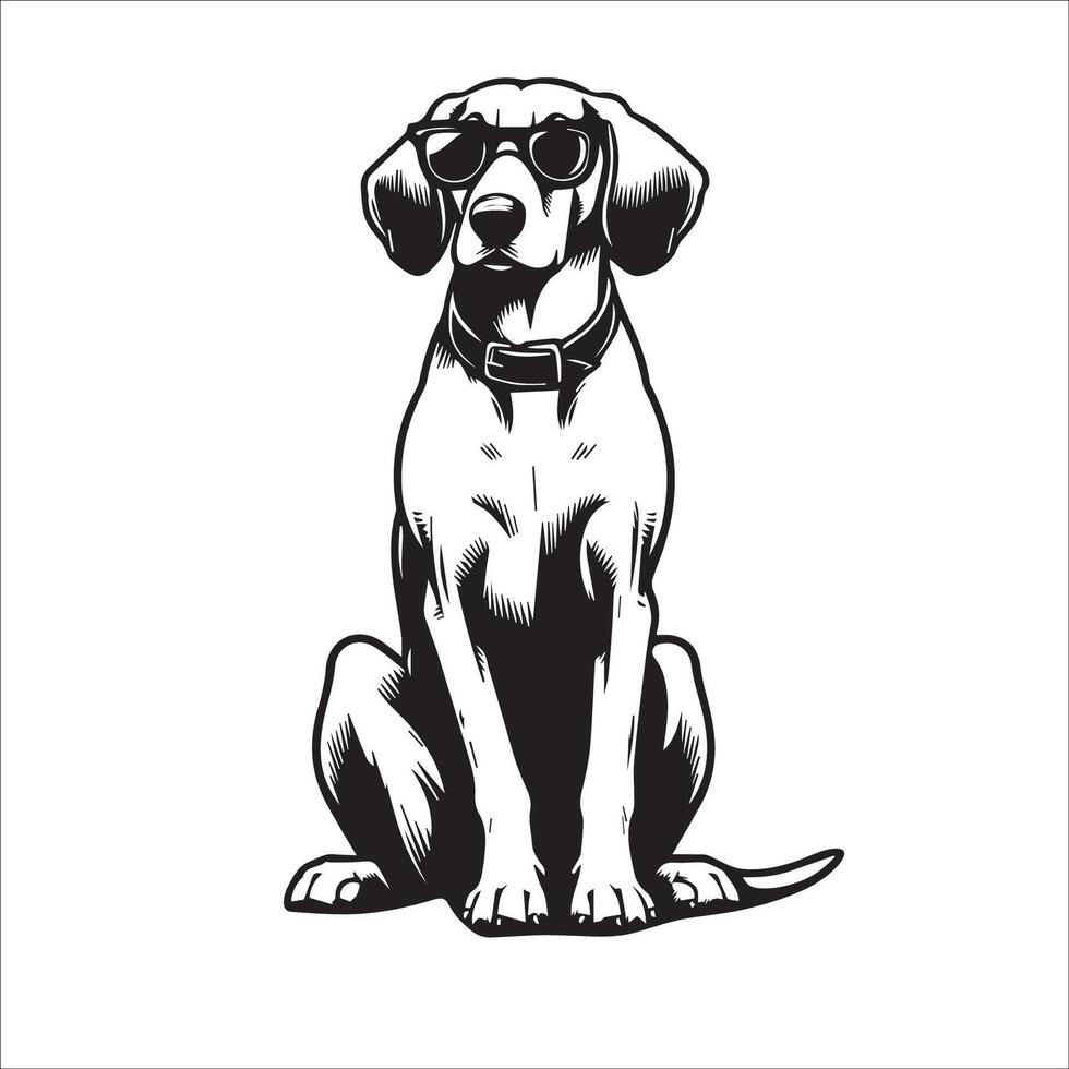 ai gegenereerd Engels foxhound hond vervelend zonnebril illustratie vector