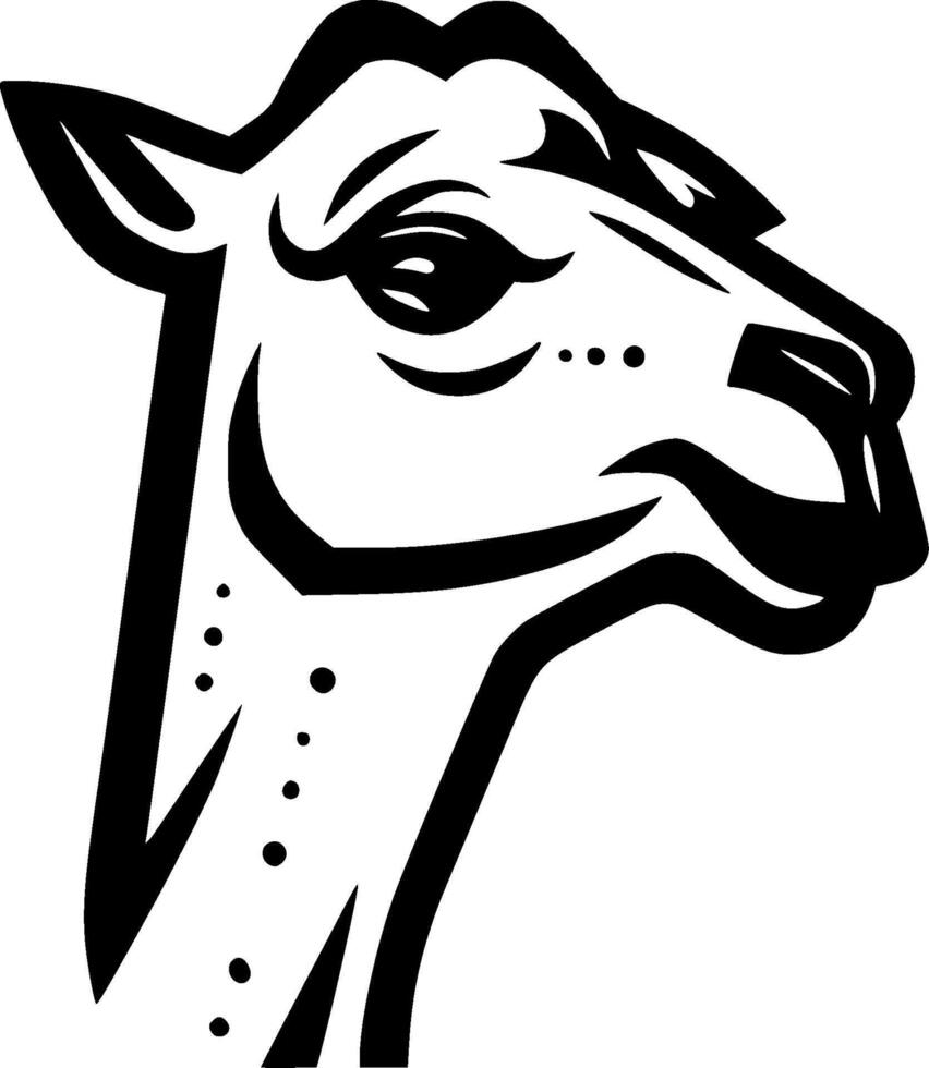 kameel - minimalistische en vlak logo - vector illustratie