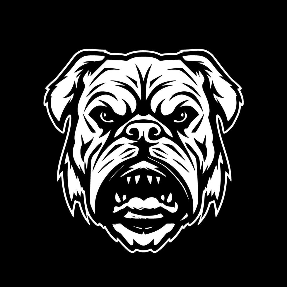 bulldog - minimalistische en vlak logo - vector illustratie