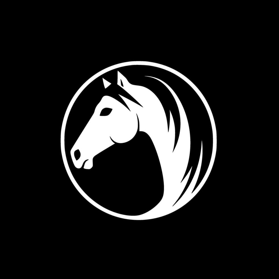 paard - minimalistische en vlak logo - vector illustratie