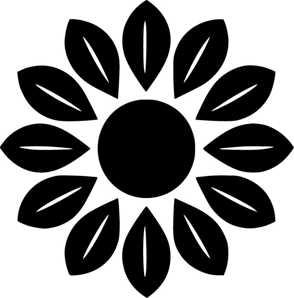 zonnebloem, minimalistische en gemakkelijk silhouet - vector illustratie