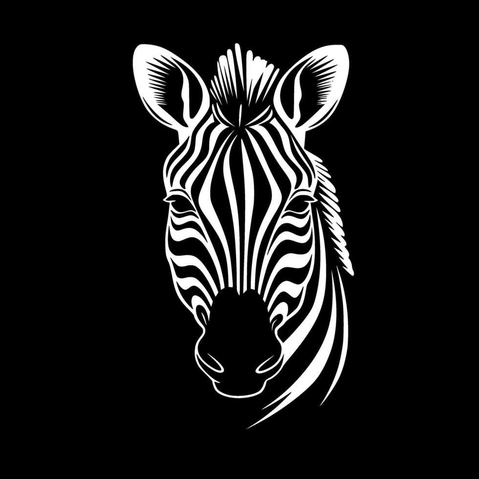 zebra - zwart en wit geïsoleerd icoon - vector illustratie