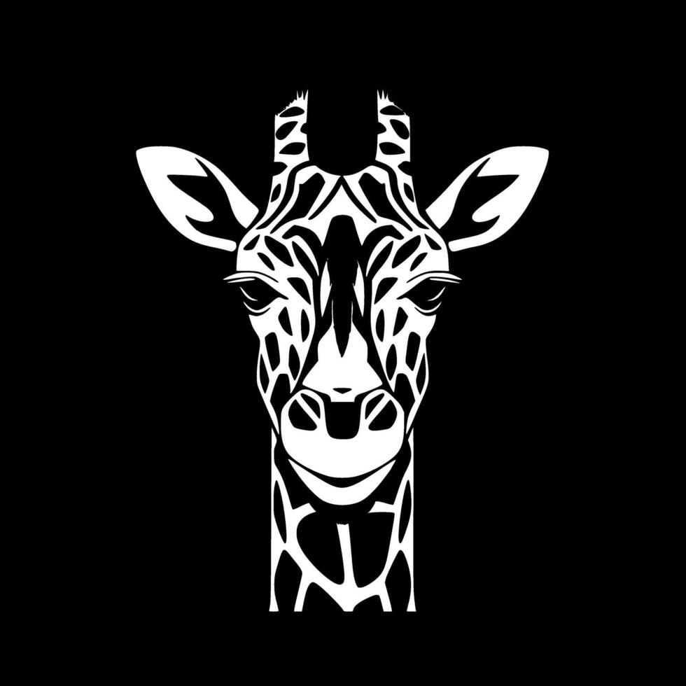 giraffe, minimalistische en gemakkelijk silhouet - vector illustratie