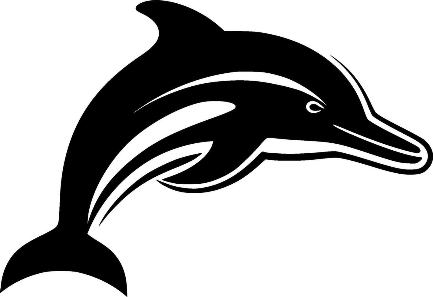 dolfijn - minimalistische en vlak logo - vector illustratie