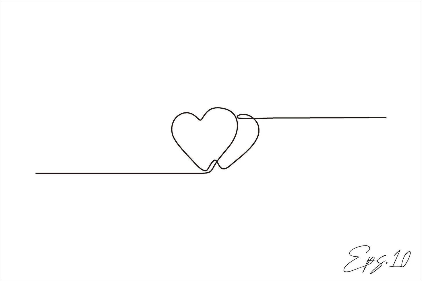 doorlopend lijn vector illustratie ontwerp van liefde symbool