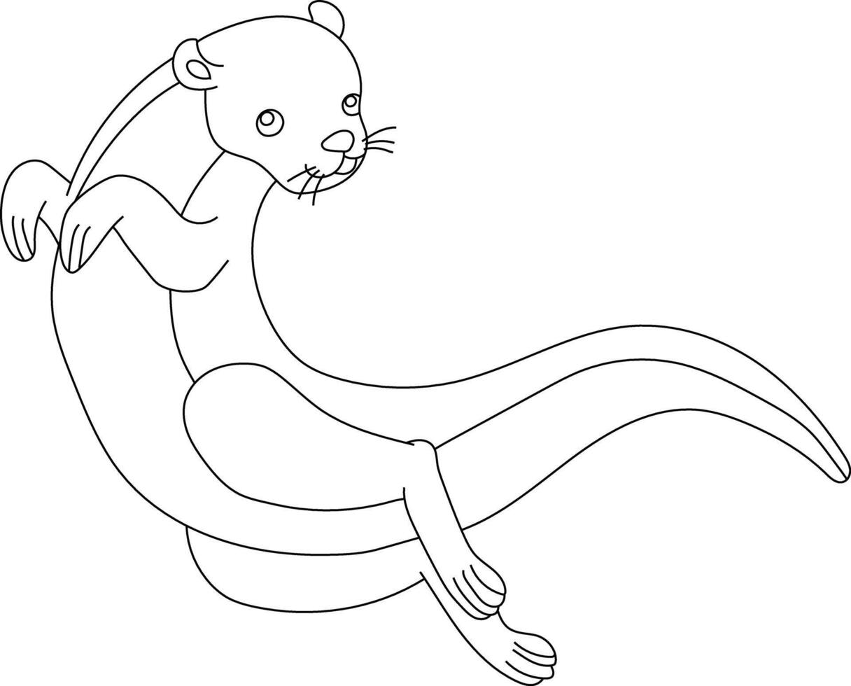 schets Otter clip art. aquatisch dieren van de marinier leven vector