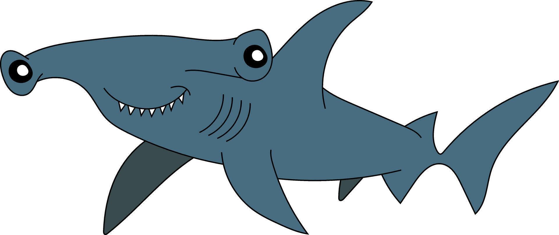 kleurrijk haai clip art voor geliefden van zee leven vector