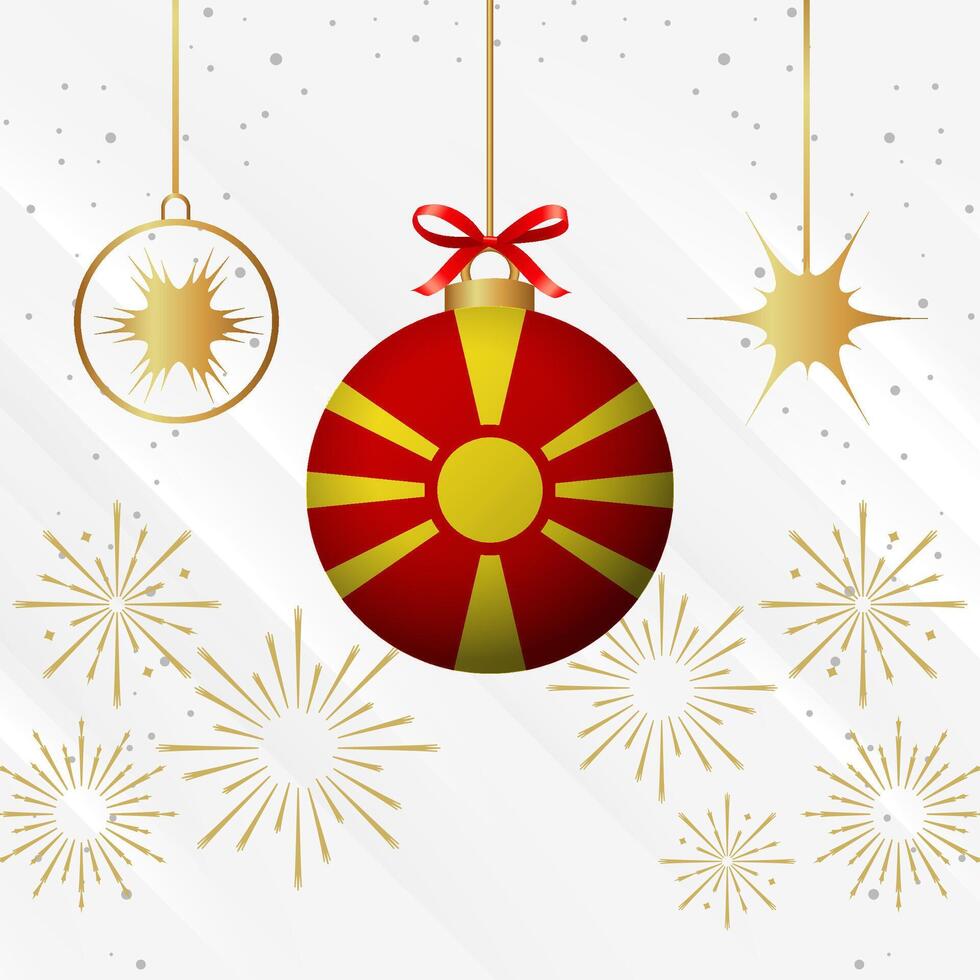 Kerstmis bal ornamenten Macedonië vlag viering vector