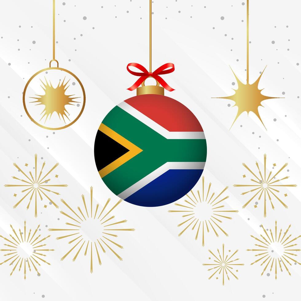 Kerstmis bal ornamenten zuiden Afrika vlag viering vector