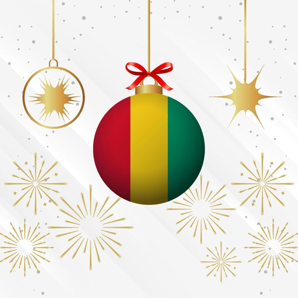 Kerstmis bal ornamenten Guinea vlag viering vector
