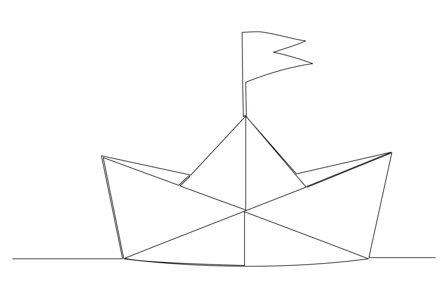 doorlopend een lijn tekening papier boot schets vector kunst illustratie