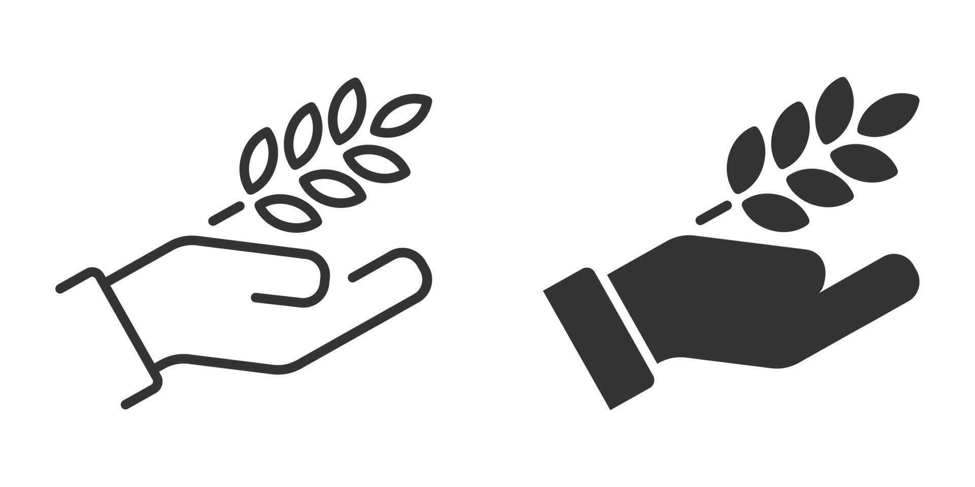 tarwe Aan s hand- icoon. vector illustratie.