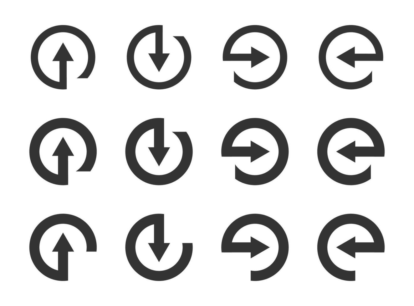 cirkel pijl icoon set. vector illustratie.