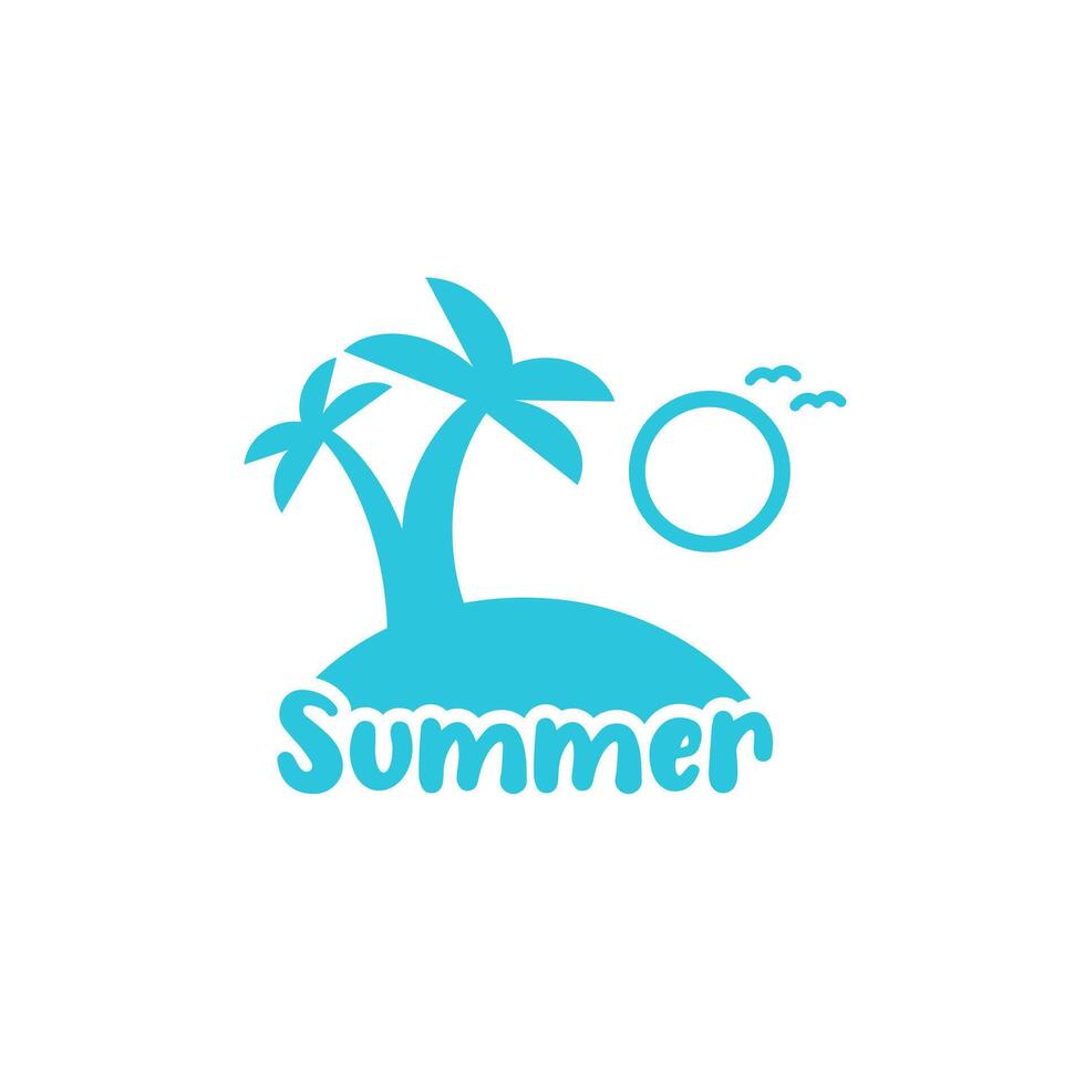 zonnig zomer icoon. geïsoleerd Aan wit achtergrond. van blauw icoon set. vector