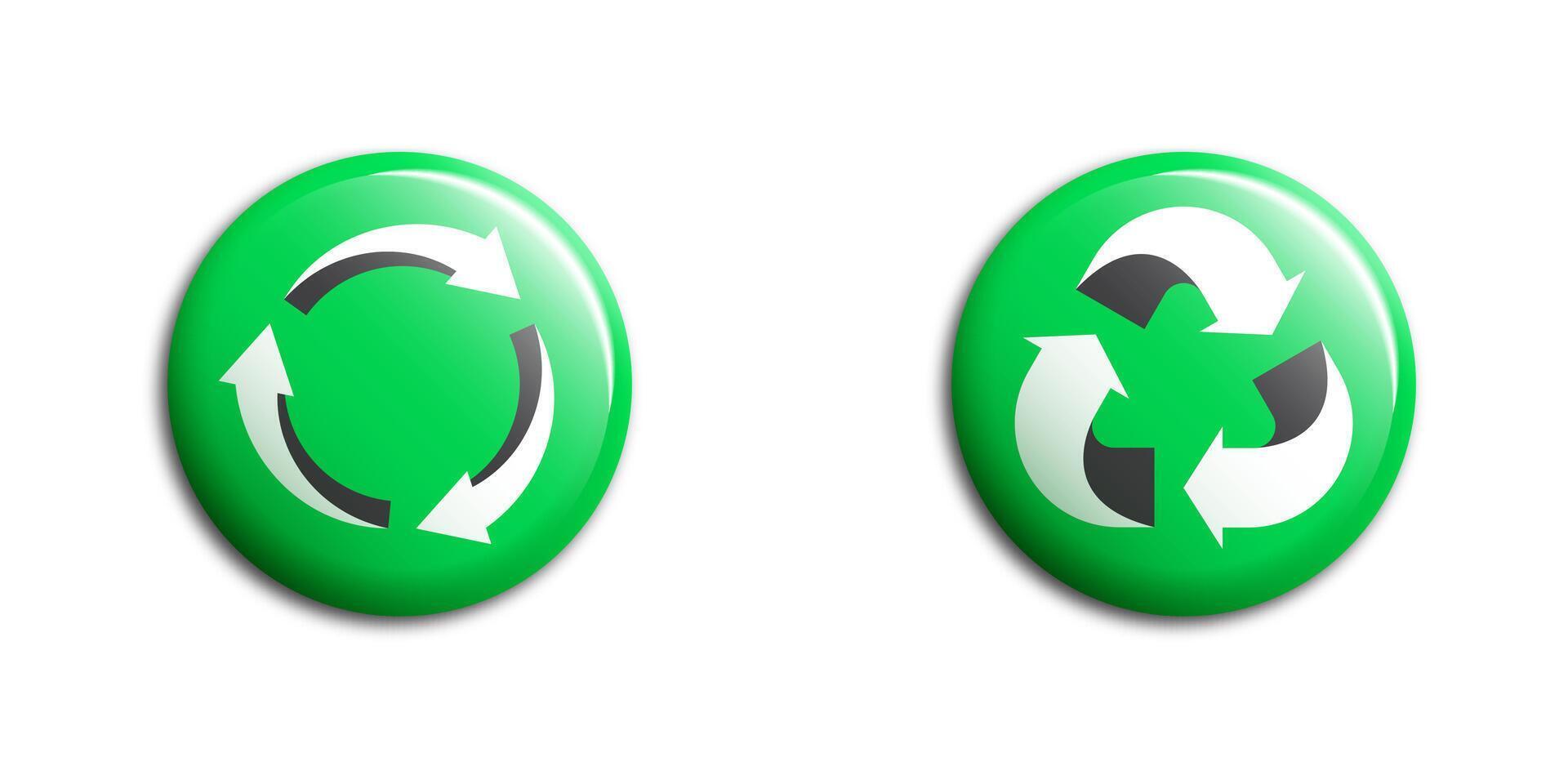 recycle icoon symbool. hergebruik teken geïsoleerd Aan wit achtergrond. vlak vector illustratie.