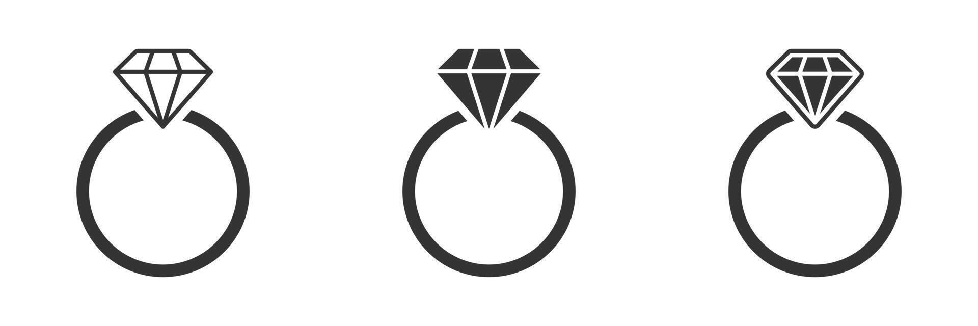 diamant verloving ring icoon. ring diamant icoon. vector illustratie.