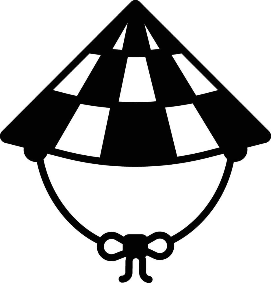 Aziatisch hoed glyph en lijn vector illustratie