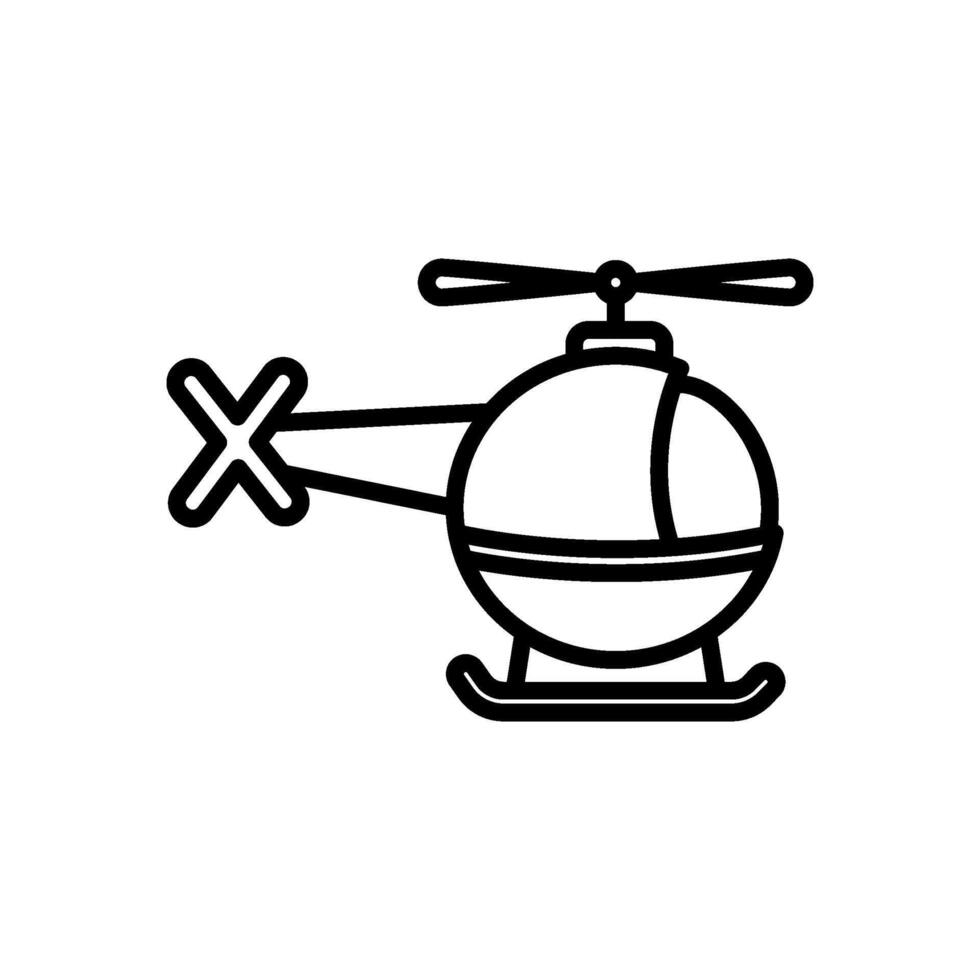 helikopter icoon vector in lijn stijl