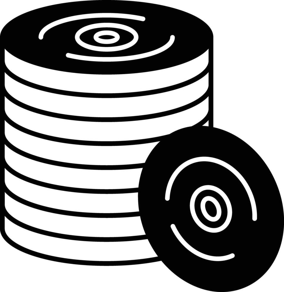 CD bundel glyph en lijn vector illustratie