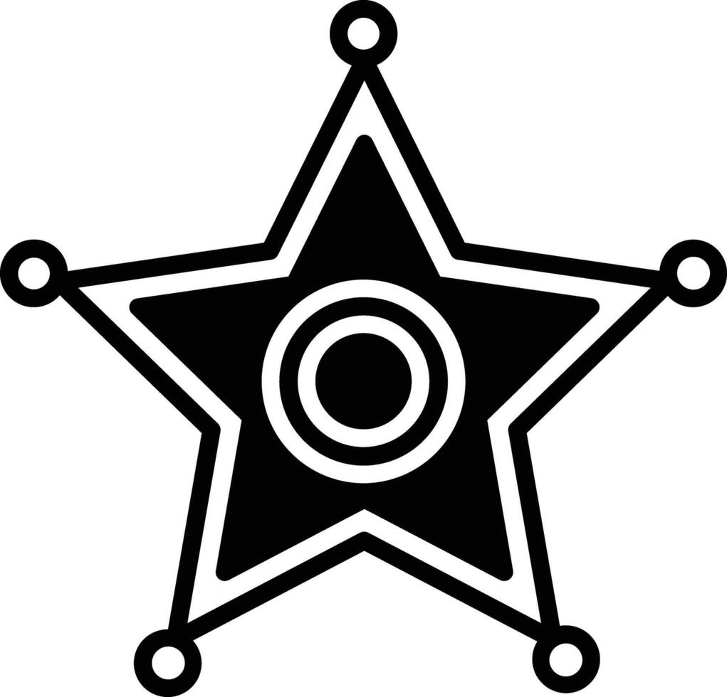 sheriff glyph en lijn vector illustratie