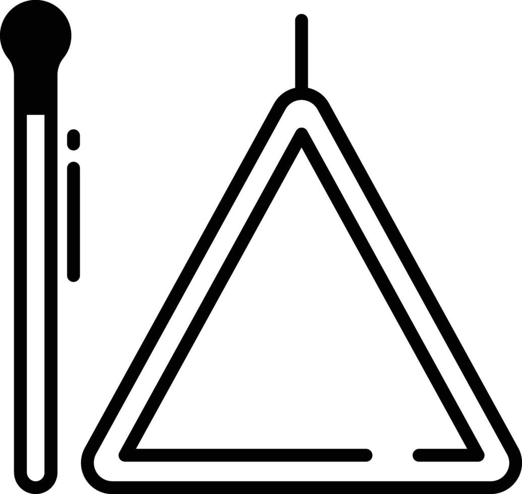 driehoek glyph en lijn vector illustratie
