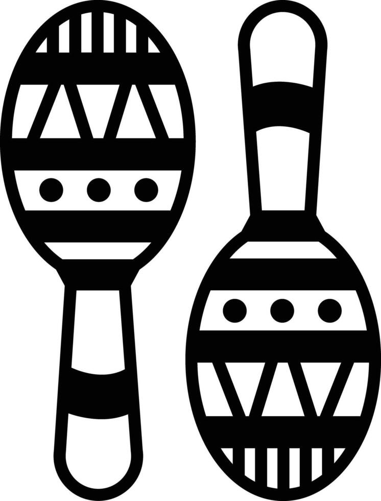 maracas glyph en lijn vector illustratie