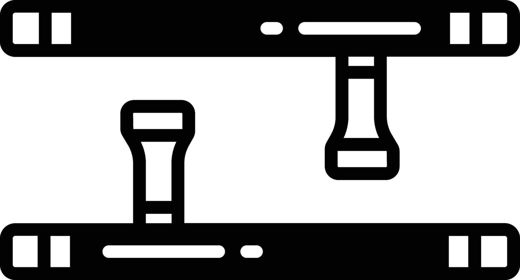 tonfa glyph en lijn vector illustratie