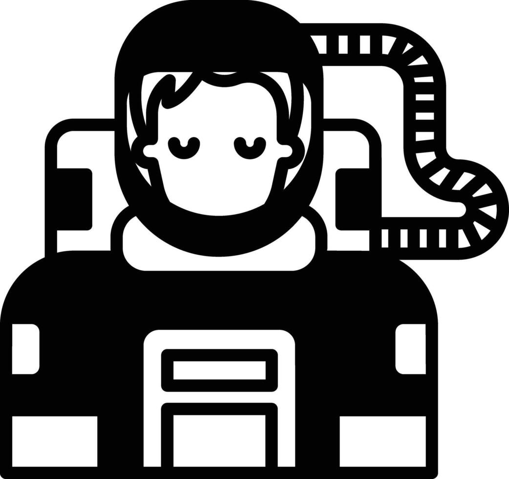 astronaut glyph en lijn vector illustratie