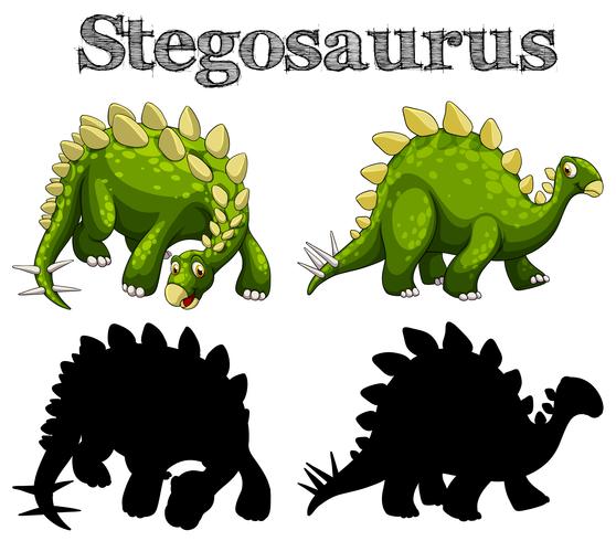 Stegosaurus twee op witte achtergrond vector