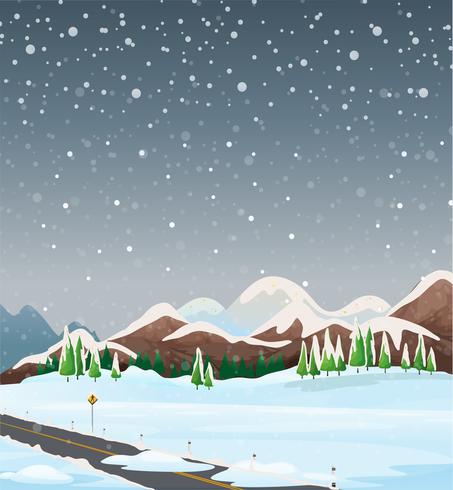 Een winter buiten landschap vector