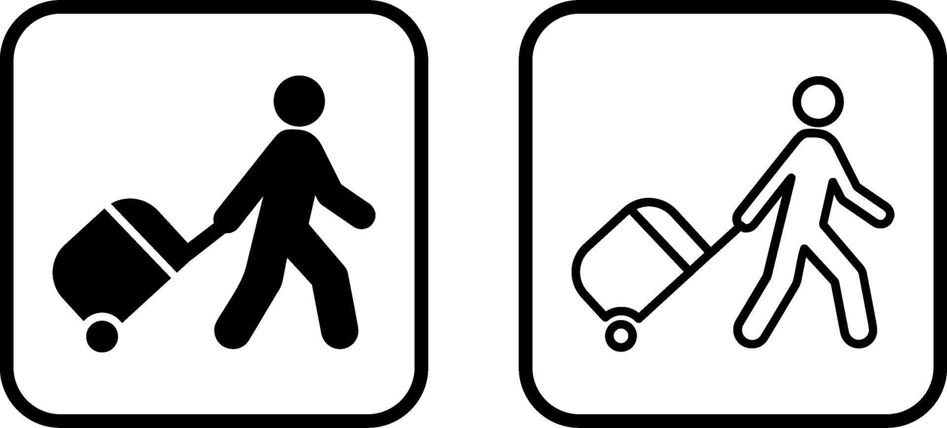 wandelen met bagage vector icoon